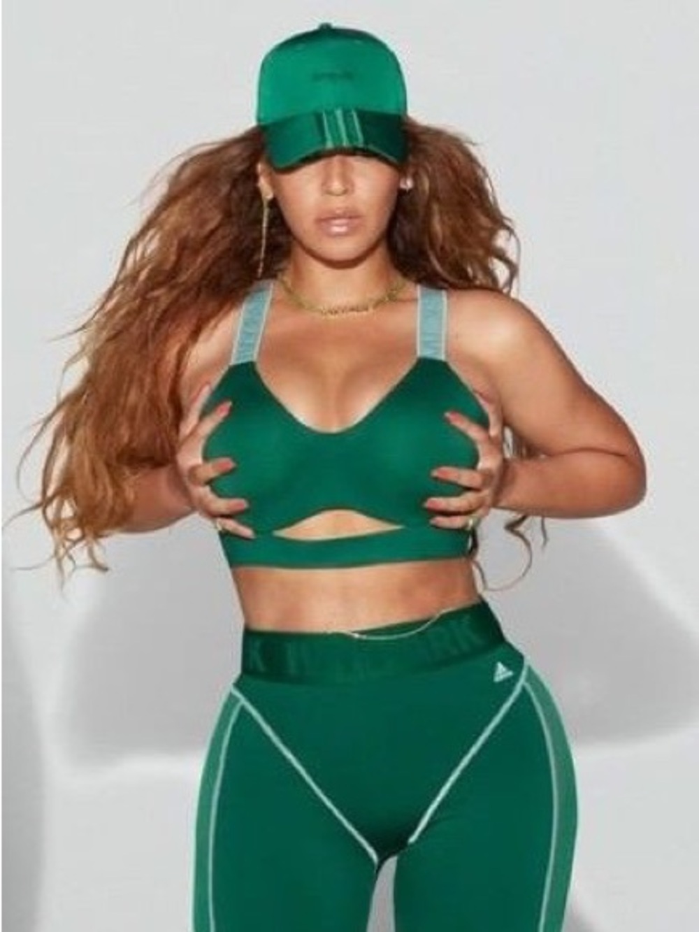IVY PARK X ADIDAS Green Sports Bra with Branded Straps